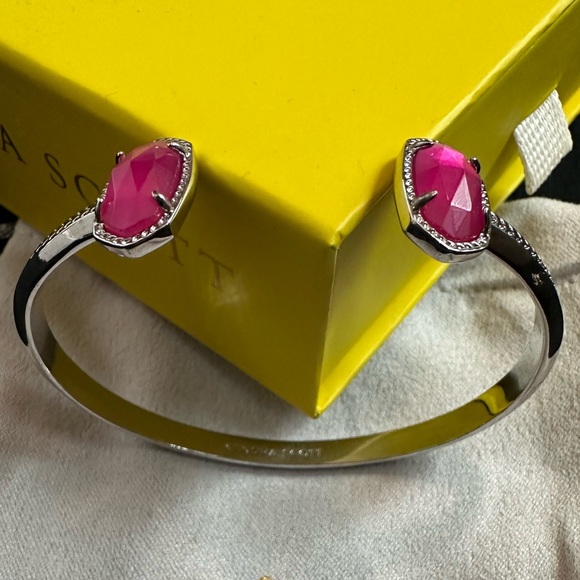 NWT Kendra Scott Elle in Rhodium and Azalea Illusion - Picture 3 of 3